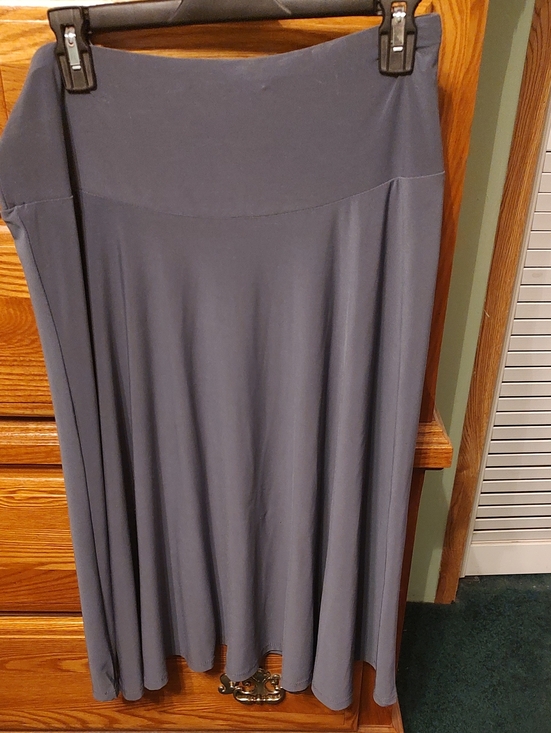 Ashley Blue Dresses & Skirts - Ashley Blue Midi Skirt - Flowy A-Line Jersey